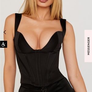 House of CB LIBERTY Black Satin Corset
SIZE: M (BIGGER CUP)
New with tags